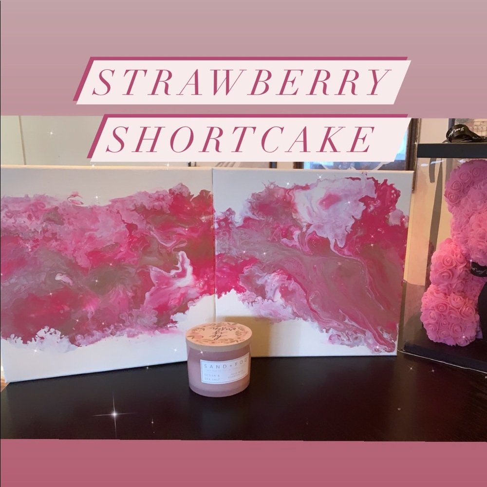 Pour Painting Strawberry Shortcake
